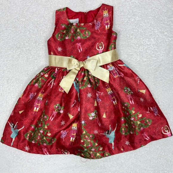 Bonnie Jean | Dresses | Bonnie Bell Red Gold Nutcracker Christmas  Sleeveless Dress 3t | Poshmark